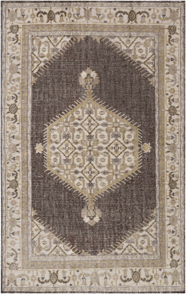 Overhead view of a brown and off white Clyo Carpet with traditional farmhouse style. Design-Rectangle-5686