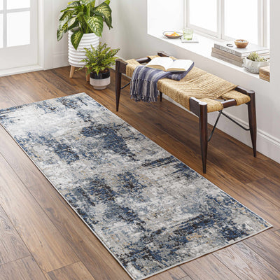 Campsall Abstract Blue Rug