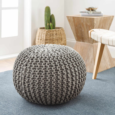 Issenheim Gray Cotton Pouf