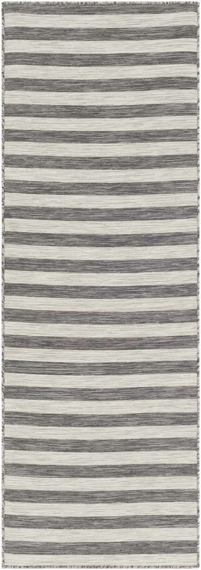 Bongaree Black&Gray Striped Flatweave Carpet - Clearance