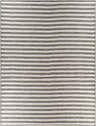 Bongaree Black&Gray Striped Flatweave Carpet. Close-up of woven rug with horizontal black, gray, and white stripes. Design-Rectangle-710102