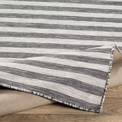 Bongaree Black&Gray Striped Flatweave Carpet - Clearance