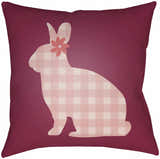 Nursery Bunny Pink Decorative Outdoor Throw Pillow