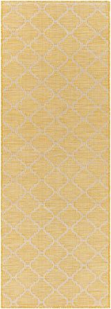 Unique Outdoor Trellis Area Rug, Mustard Yellow - Clearance