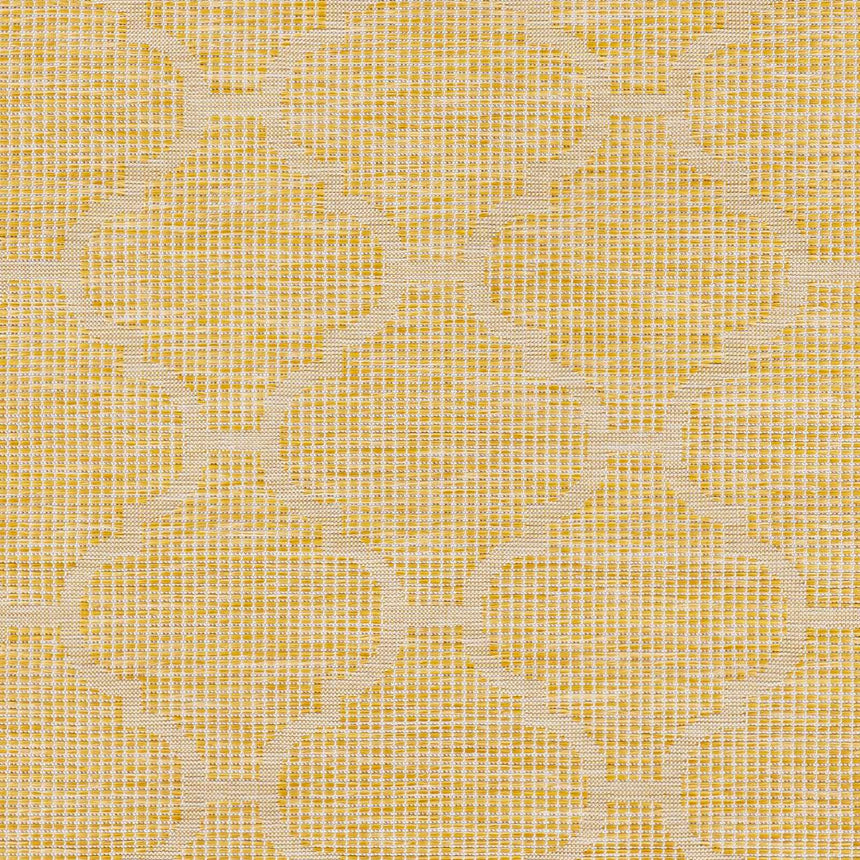Unique Outdoor Trellis Area Rug, Mustard Yellow - Clearance