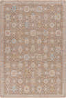 Detailed Coeur Thick Luxe Statement Rug in amber, brown, pink, olive, gray, and taupe. Traditional floral pattern. Design-Rectangle-6796