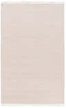 Close-up of the hand-knotted Collydean Area Rug. Camel, ivory, and pale pink wool with fringe detail. Design-Rectangle-576
