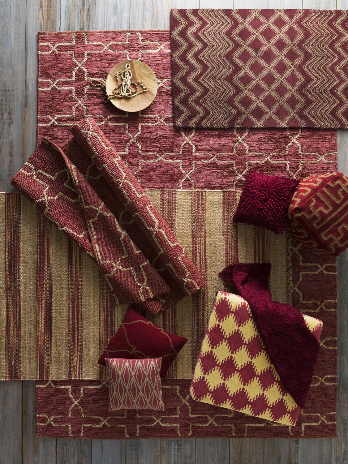 Linfield Red Geometric Accent Pillow - Clearance