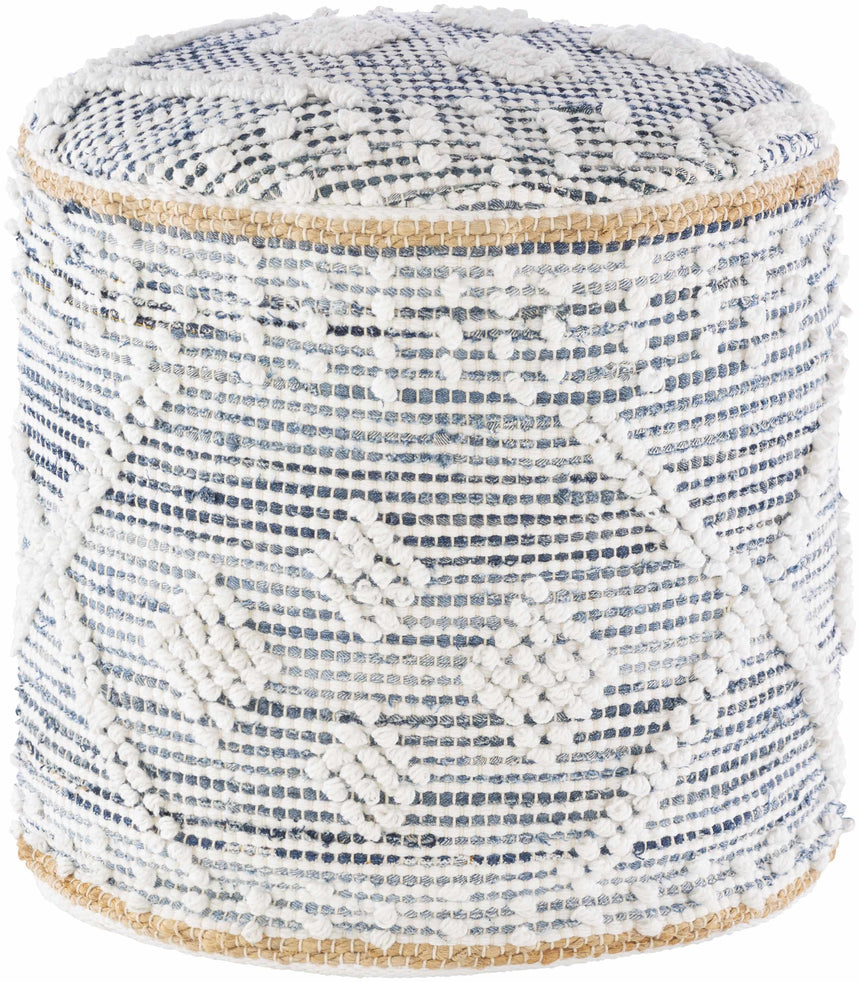 Coombabah Blue and White Cylinder Pouf