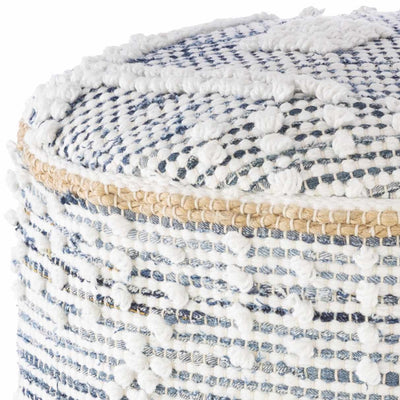 Coombabah Blue&White Cylinder Pouf