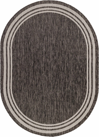 Coonamble Bordered Antrasit Outdoor Rug