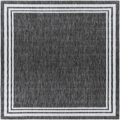 Coonamble Bordered Antrasit Outdoor Rug