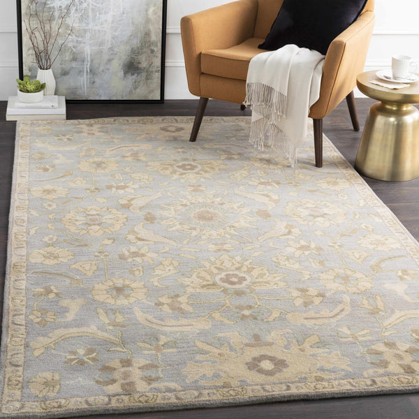 Copen Beige Floral Wool Rug