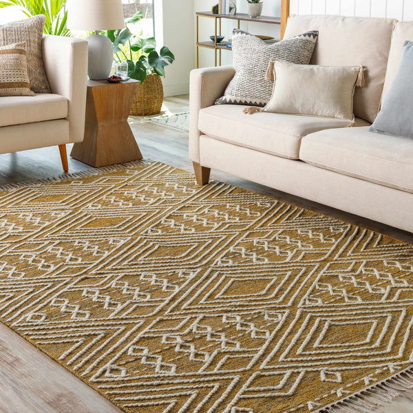 Skedee Mustard/Cream Diamond Carpet - Clearance