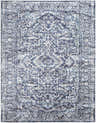 Detailed texture of a navy, charcoal, and light gray Costigan Traditional Navy Rug. Design-Rectangle-710103