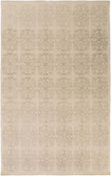 Close-up of the Countyline Area Rug. Hand-woven wool rug with a subtle, neutral floral pattern. Contemporary, farmhouse style. Design-Rectangle-527
