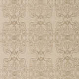 Close-up of the hand-woven Countyline Area Rug. Neutral tones and a subtle, contemporary damask pattern. Wool texture. Swatch