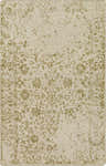 Close-up of the hand-knotted Covesville Area Rug. Ivory rug with traditional olive floral patterns and border. Design-Rectangle