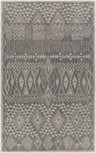 Close-up of the hand-tufted Coxswain Area Rug. Charcoal and gray wool rug with a contemporary geometric pattern. Design-Rectangle-576