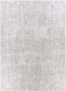 Close-up of a Cozahome Faux Silk Rug. Abstract design in gray, light gray, off white, and white gray tones. Soft texture. Design-Rectangle-710103