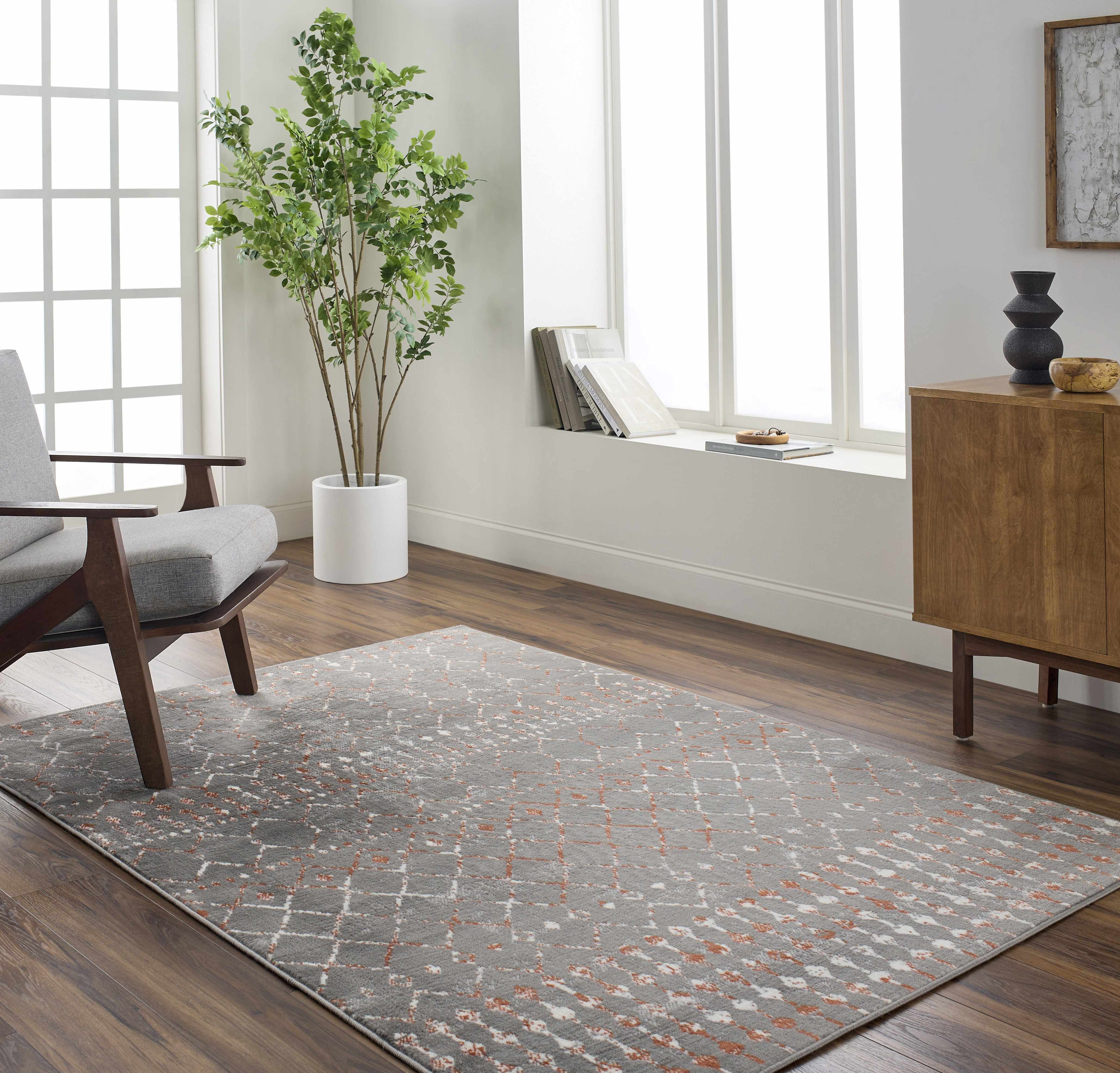 Scandi Gray All Over Pattern Rug