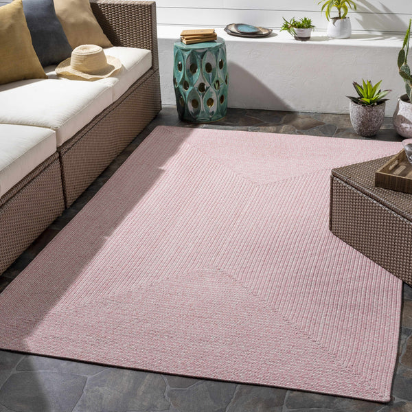 Pink Tycroes Braided Textured Area Rug