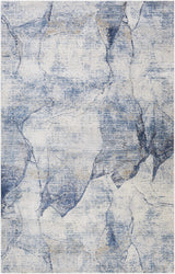 Creighton Blue Marble Textured Luxe Rug