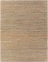 Close-up of the Buwoi Hand Woven Tan Jute Rug, featuring a diamond pattern and natural jute texture. Contemporary style. Design-Rectangle-810