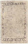 Cornubia Premium Handmade Wool Area Rug in charcoal, cream, gray, and taupe, featuring a traditional, hand-knotted design. Design-Rectangle-69