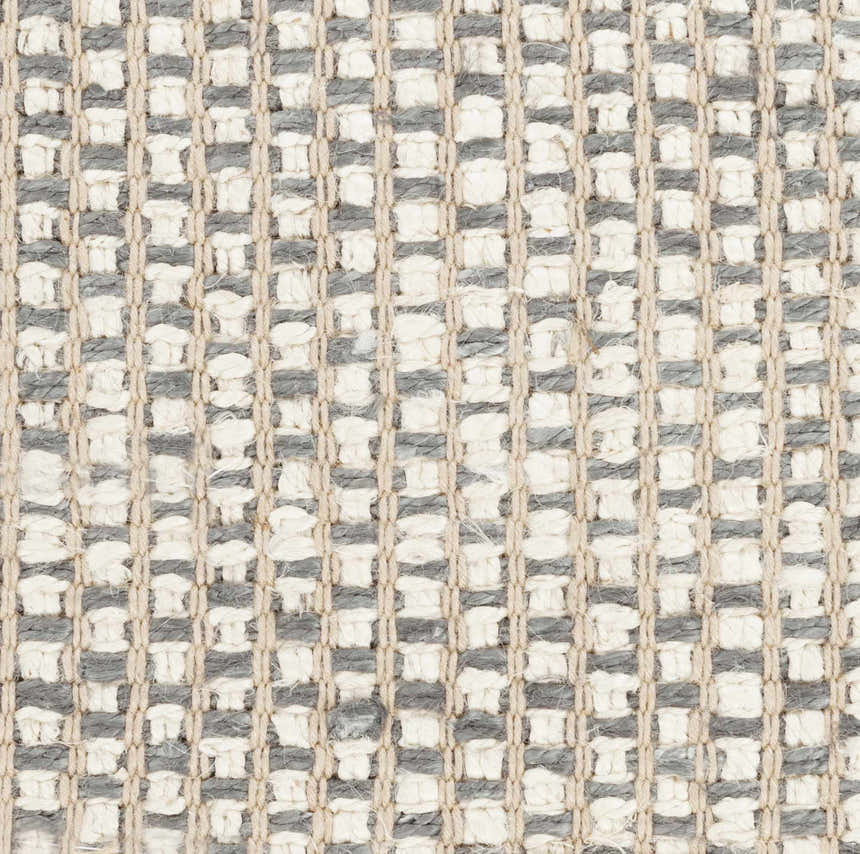 Close-up of the Carrier Clearance Jute Carpet showing its woven texture in charcoal, ivory, and natural jute. Texture