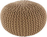 Carr Beige Knitted Cotton Pouf