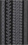 Close-up of the Cressona Area Rug featuring a gray pattern on a black background. Hand-hooked texture. Design-Rectangle-58