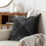 Crosby Charcoal Square Throw Pillow - Clearance