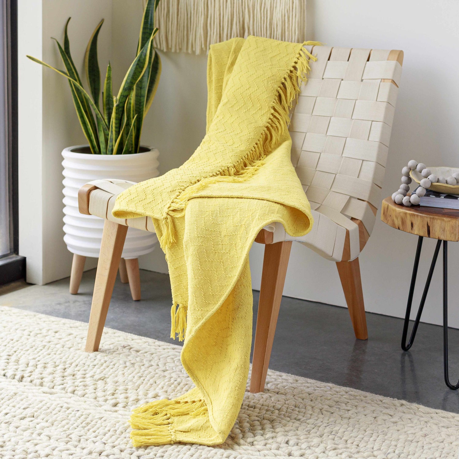 Chiconcuac Mustard Throw Blanket