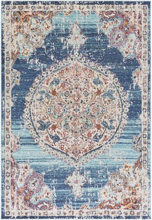 Crymych 8x10 Traditional Blue Rug - Clearance