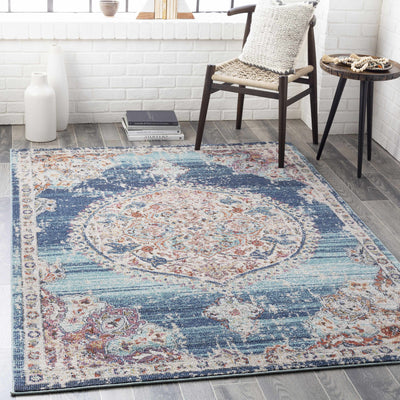 Crymych 8x10 Traditional Blue Rug - Clearance