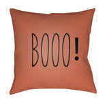 Booo Printed Orange Outdoor Pillow