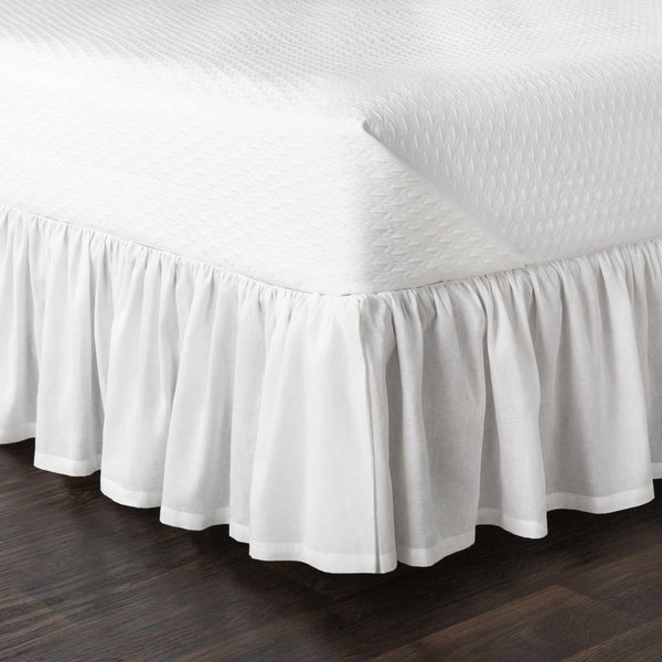 Castlemartyr White Textured Ruffled Bed Skirt