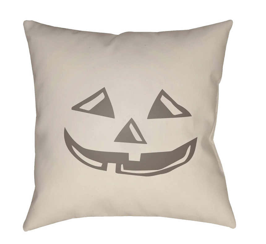 Halloween Pumpkin Beige Outdoor Throw Pillow