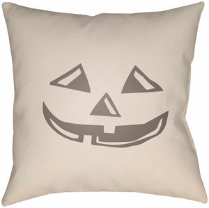 Halloween Pumpkin Beige Throw Pillow