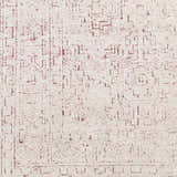 Close-up of the Cunderdin Carpet showing a hand-knotted, geometric pattern in mauve on a white, viscose pile. Swatch
