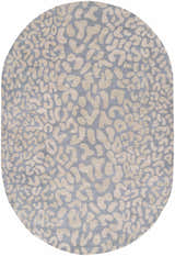 Oval Curwensville Leopard Print Area Rug in slate and taupe, a contemporary animal print rug. Design-Oval-69