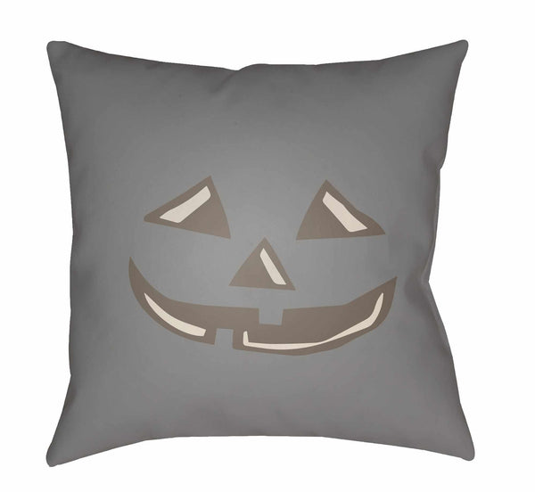 Halloween Pumpkin Dark Gray Throw Pillow