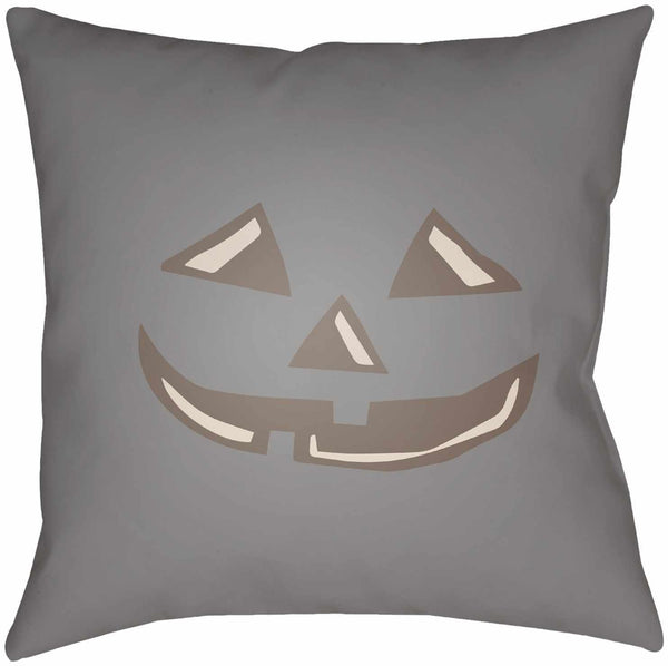 Halloween Pumpkin Dark Gray Throw Pillow