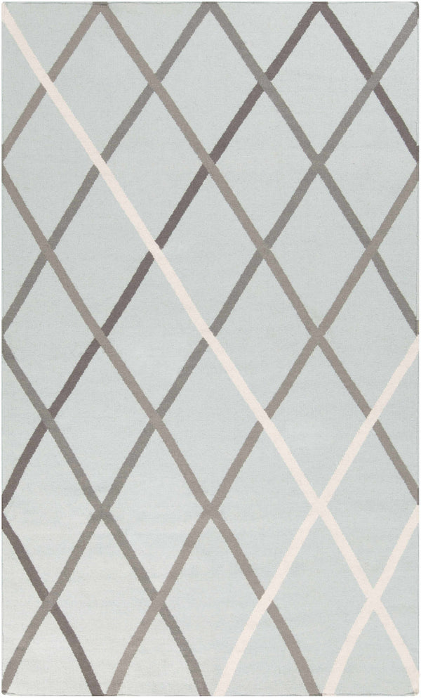 Darlaston Gray Trellis Wool Area Rug - Clearance