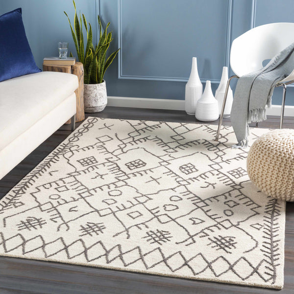 Datchworth White Trellis Wool Rug