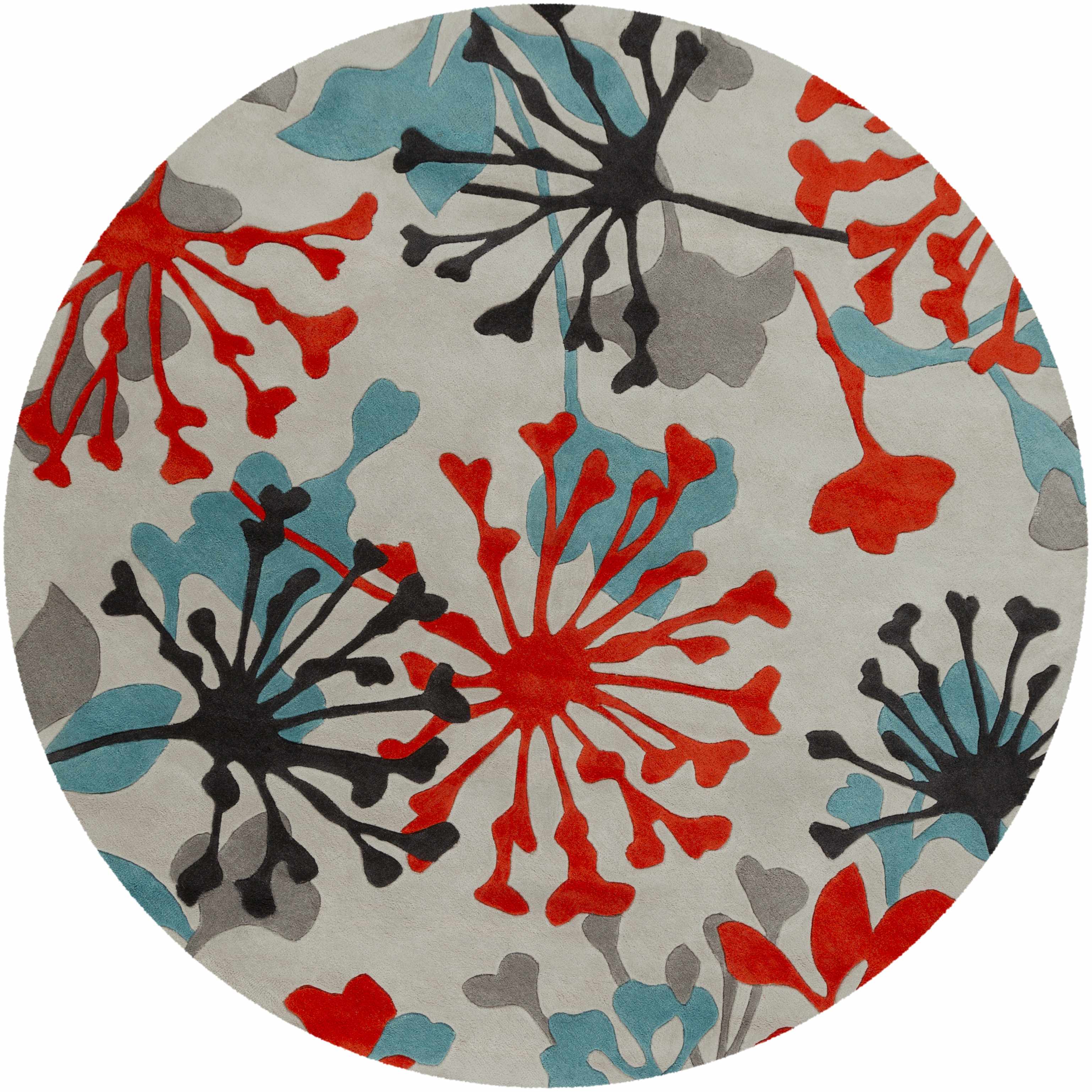 Reverse side of Dickens Colorful Blooming Rug - Clearance, focusing on underside structure and material.Contemporary Area Rug Backing Canvas * 8' Round