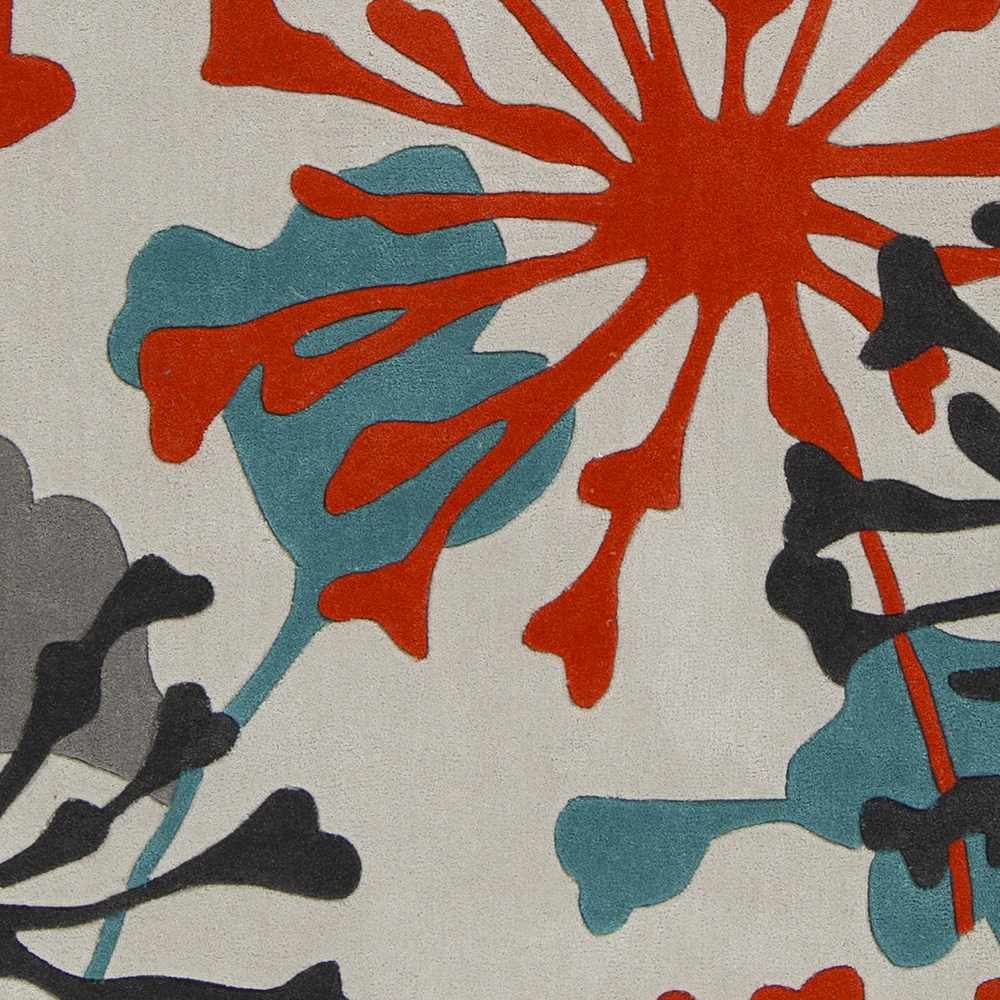 Sample view of Dickens Colorful Blooming Rug - Clearance, offering a closer look at the design and color. Contemporary Area Rug Backing Canvas 