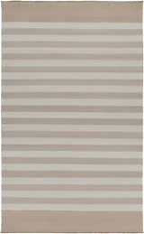 Close-up of the Decordova Area Carpet. Hand-woven cotton rug in charcoal, gray, and medium gray stripes. Farmhouse style. Design-Rectangle-58