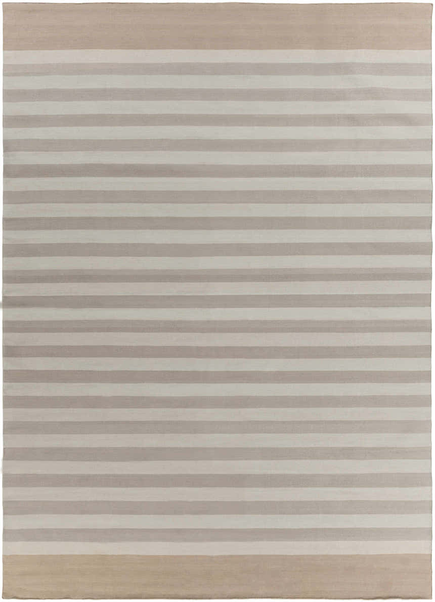 Decordova Area Carpet: hand-woven cotton rug with charcoal, gray, and medium gray stripes. Farmhouse style. Design-Rectangle-811